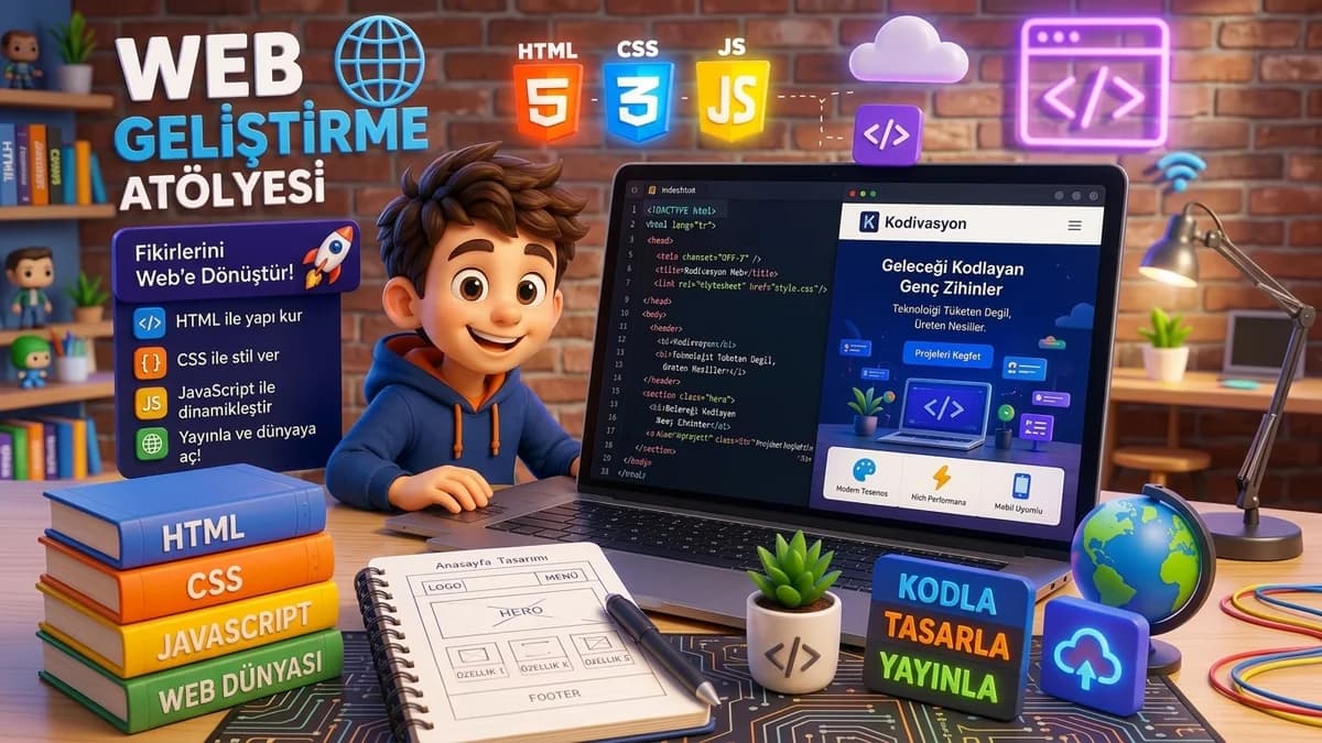 HTML CSS JavaScript web geliştirme atölyesi