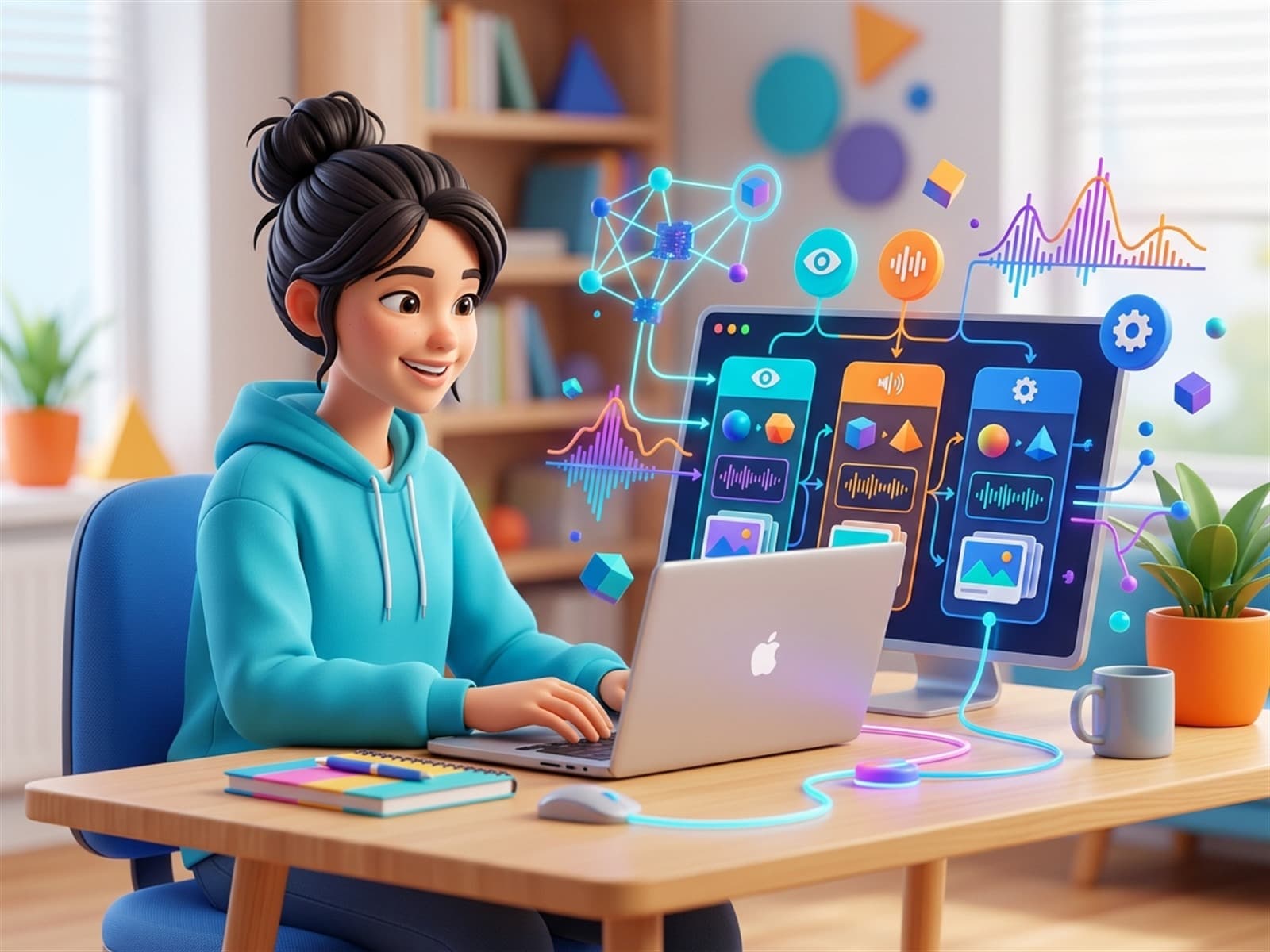 Yapay Zekâ I Atölyesi — Öğrenci laptop bilgisayarında kendi yapay zekâ modelini eğitiyor ve test ediyor